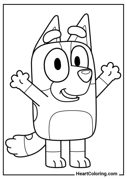 Bingo Feliz - Desenhos de Bluey para Colorir