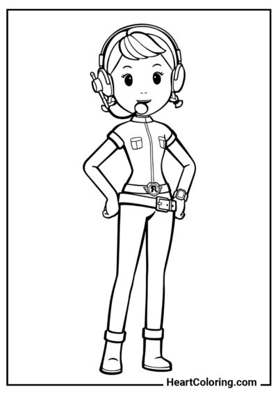 Rescue Manager Jin - Robocar Poli Coloring Pages