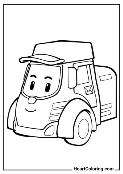 Posty - Dibujos de Robocar Poli para Colorear