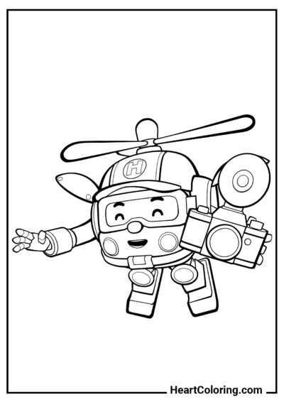 Photographer Helly - Robocar Poli Coloring Pages