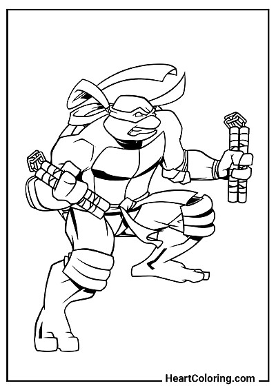 Zły Michelangelo — kolorowanka dla dziewczynek i chłopców