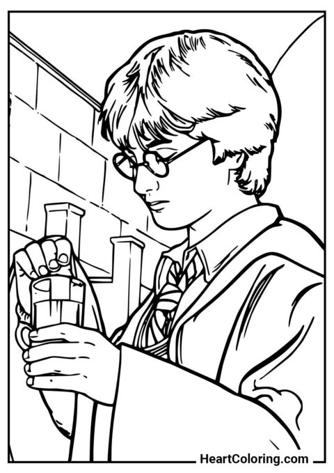 Harry et la potion - Coloriages Harry Potter