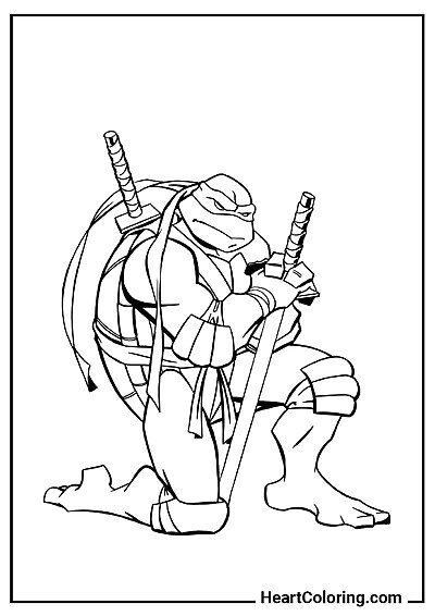 Darmowy plik do druku: Leonardo klęczący z szacunkiem