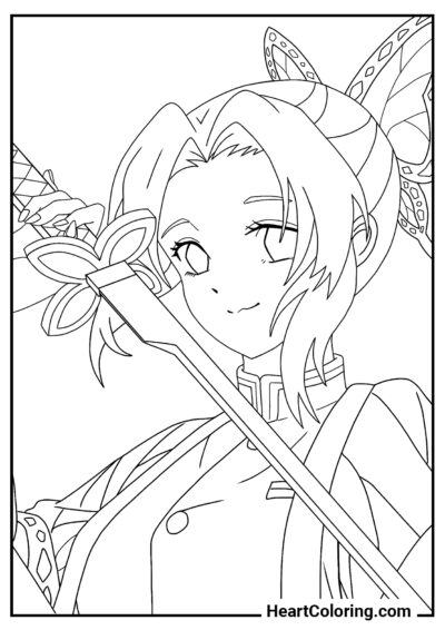 Pilier des Insectes - Coloriage Demon Slayer