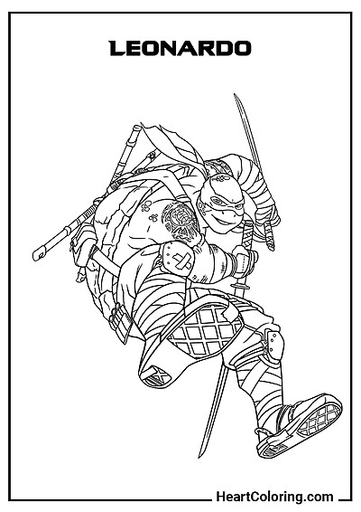 Leonardo z filmu — pokoloruj online lub wydrukuj