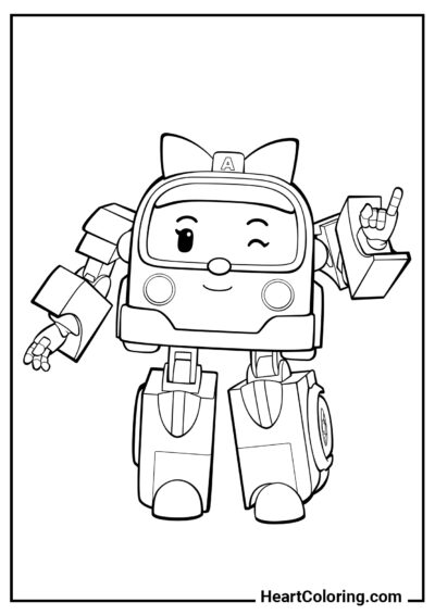 Amber - Robocar Poli Coloring Pages