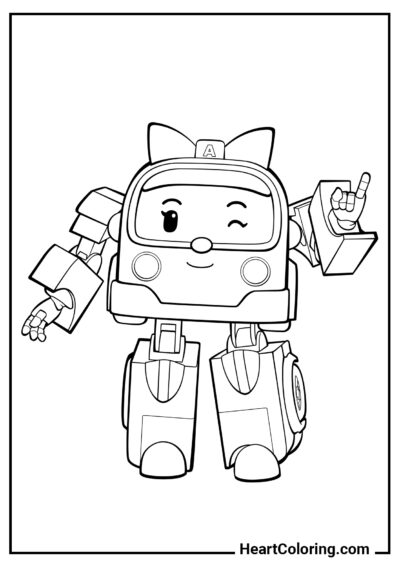 Amber - Desenhos de Robocar Poli para Colorir