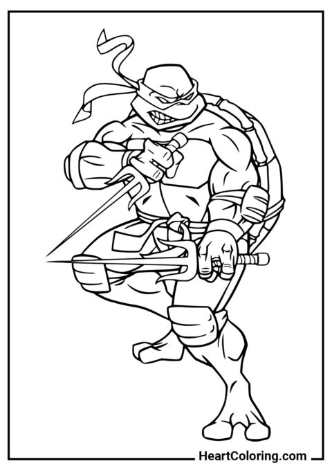 Raphael - Desenhos de Tartarugas Ninjas para Сolorir
