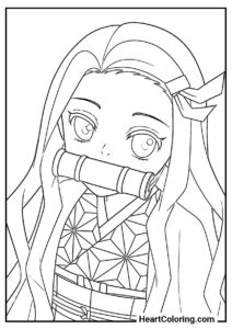 Free kids coloring: Demon girl