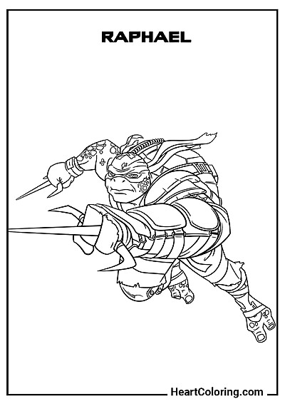 Pobierz i wydrukuj kolorowankę Raphael z filmu dla dzieci