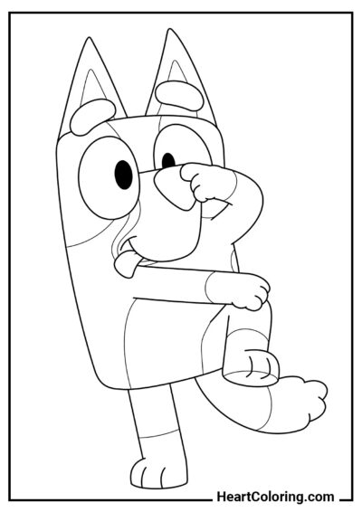 Bluey taquine - Coloriages de Bluey