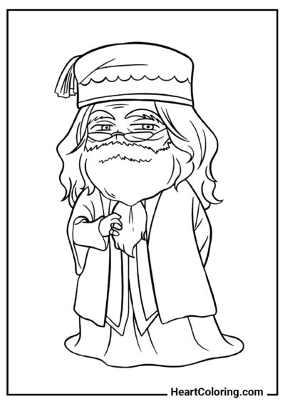 Chibi Professor Dumbledore - Desenhos do Harry Potter para Colorir