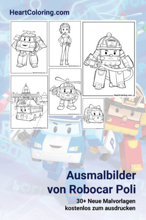 Ausmalbilder von Robocar Poli