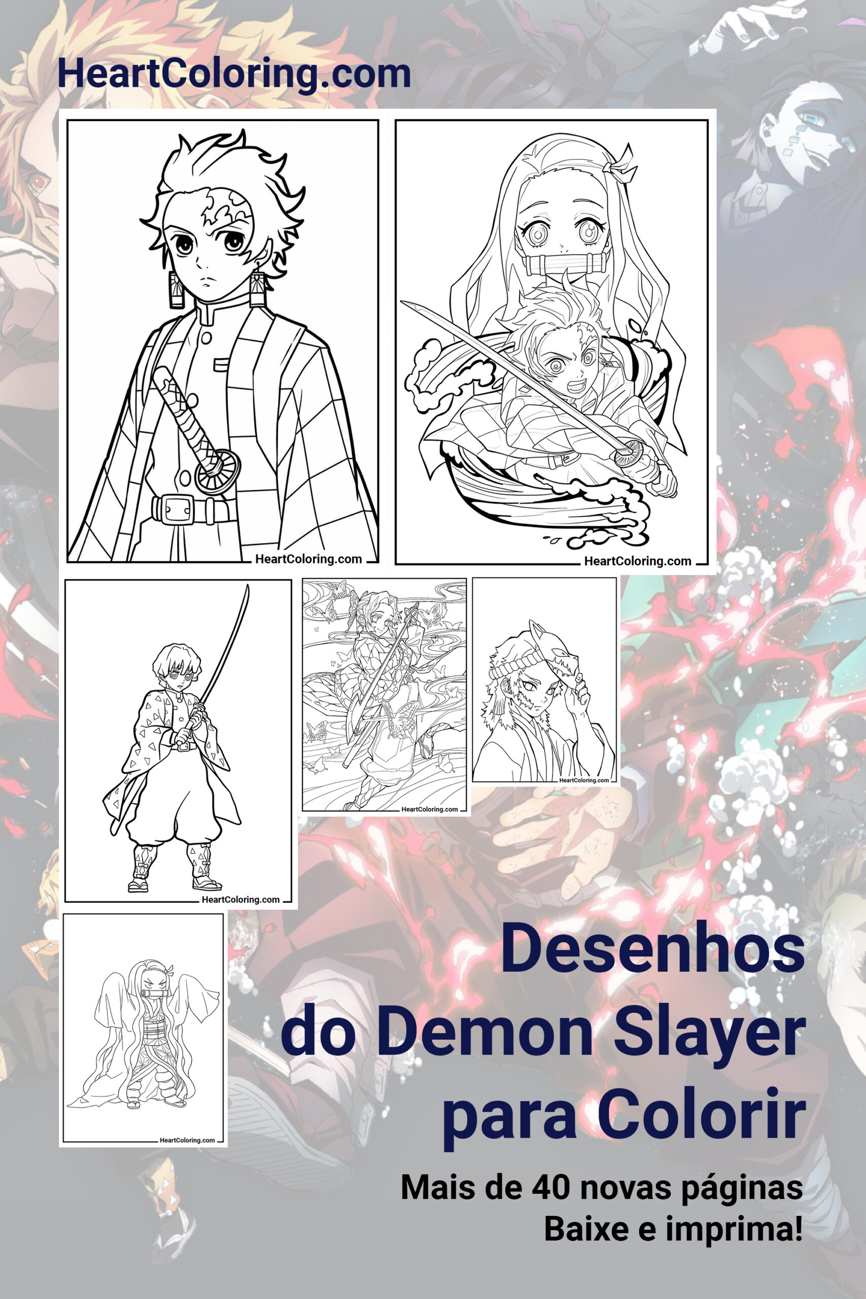 Desenhos de Demon Slayer para imprimir e colorir