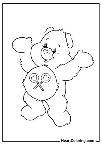 Счастливый медведь - Раскраски Медведи
