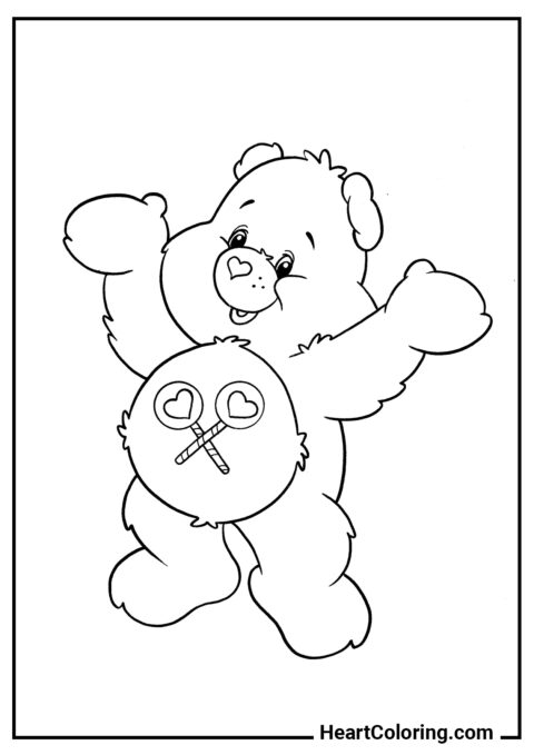 Счастливый медведь - Раскраски Медведи