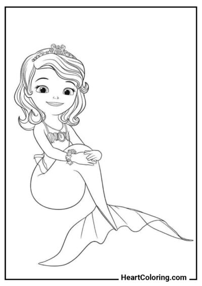 Mermaid Sofia - Sofia the First Coloring Pages