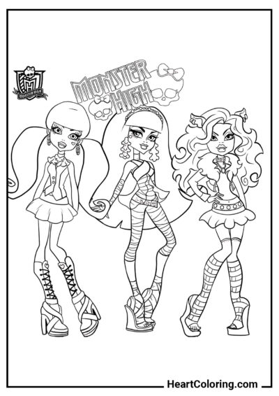 Monster Company - Monster High Coloring Pages