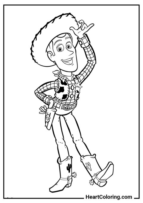 Woody - Coloriage Toy Story
