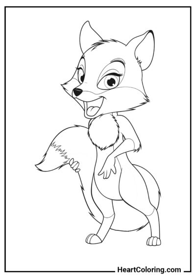 Happy fox - Foxes Coloring Pages
