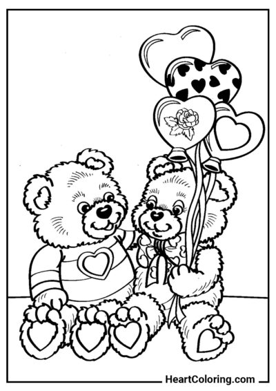 Ursos com bolas - Desenhos de Ursos para Colorir