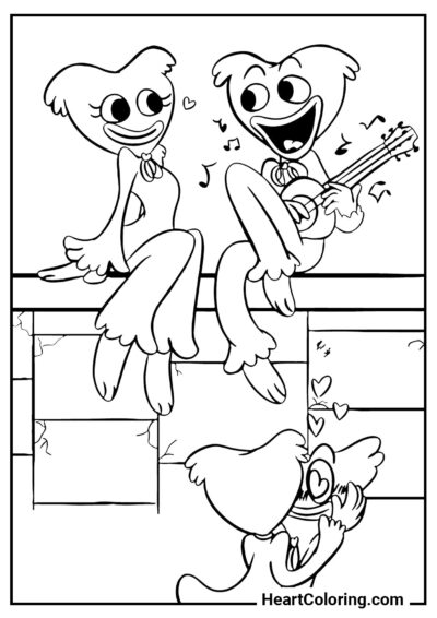 Huggy’s Serenade - Poppy Playtime Coloring Pages
