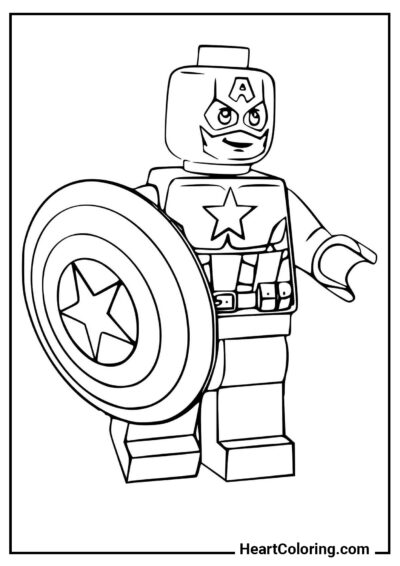 Capitaine America en LEGO - Coloriage des Avengers