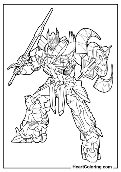 Valiente guerrero - Dibujos de Transformers para Colorear