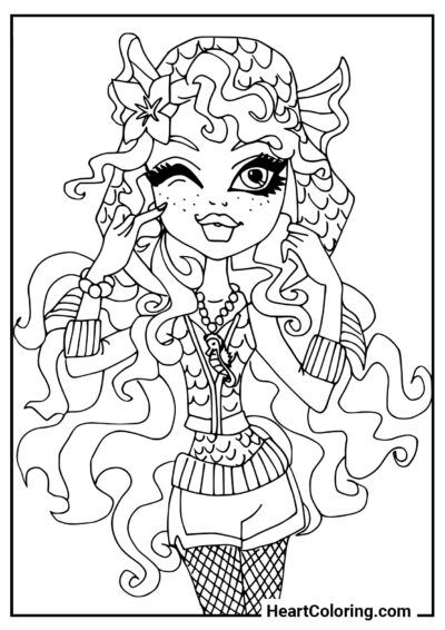 Happy Lagoona Blue - Monster High Coloring Pages