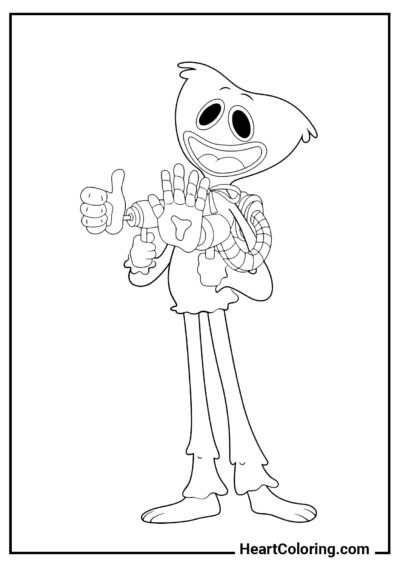 Huggy Wuggy as a player - Poppy Playtime Coloring Pages