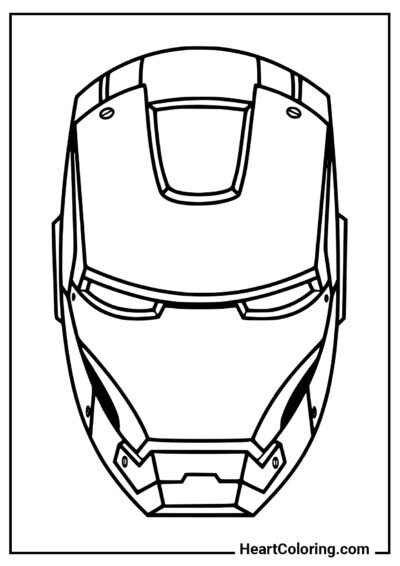 Máscara do Homem de Ferro - Desenhos dos Vingadores para Colorir