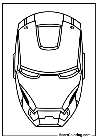 Maschera di Iron Man - DIsegni di Avengers da Colorare