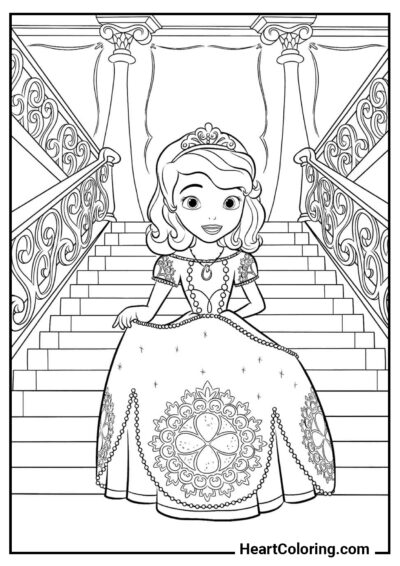 Sofia in the palace - Sofia the First Coloring Pages