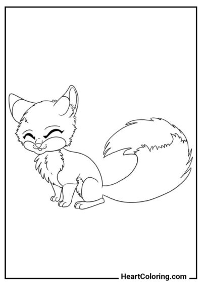 Smiling Fox - Foxes Coloring Pages