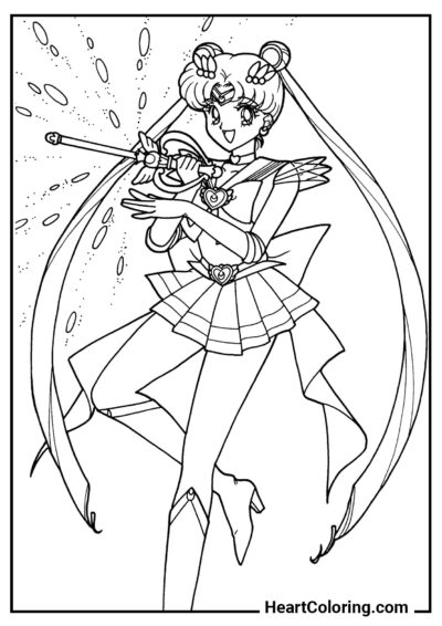 The Magic of Usagi Tsukino - Sailor Moon Coloring Pages