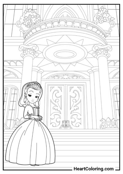 Amber at the Castle - Sofia the First Coloring Pages