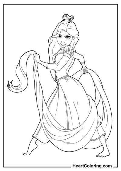Warlike Rapunzel - Tangled Coloring Pages