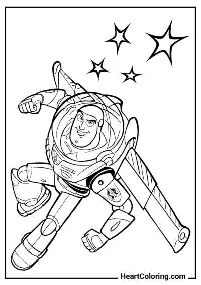 Flying Buzz Lightyear - Toy Story Coloring Pages