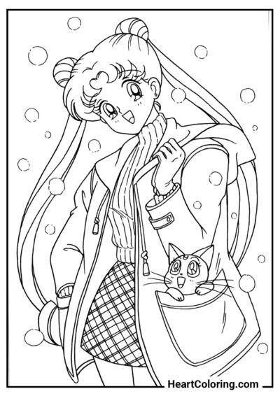 Stylish Usagi - Sailor Moon Coloring Pages