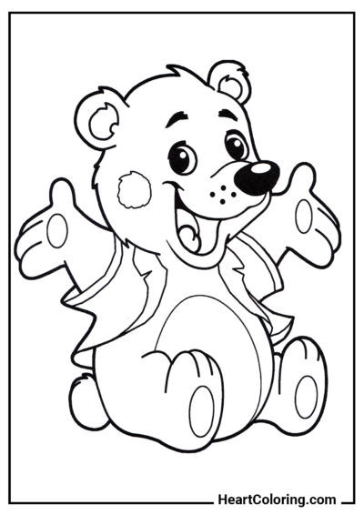 Urso alegre - Desenhos de Ursos para Colorir