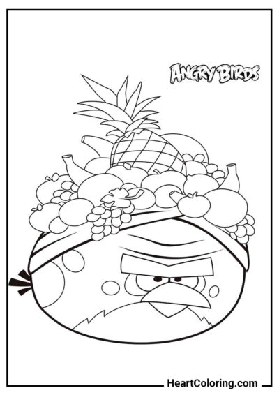 Terence avec des fruits - Coloriages Angry Birds