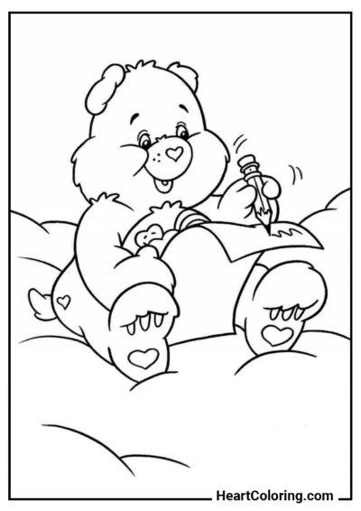 Urso escritor - Desenhos de Ursos para Colorir