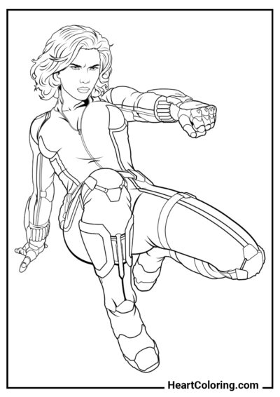 Natasha Romanoff - Desenhos dos Vingadores para Colorir