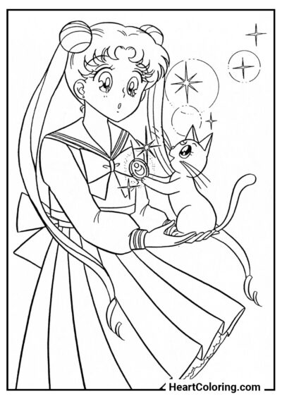 Usagi Surprise - Coloriages Sailor Moon