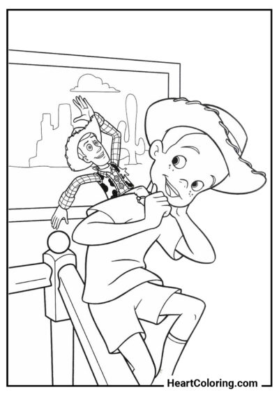 Andy and Sheriff - Toy Story Coloring Pages