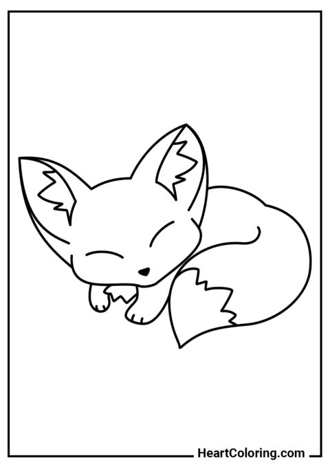 Fofo pequeno raposa - Desenhos de Raposas para Colorir