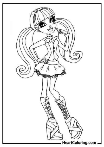 Pensive Draculaura - Monster High Coloring Pages