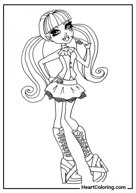 Pensive Draculaura - Monster High Coloring Pages