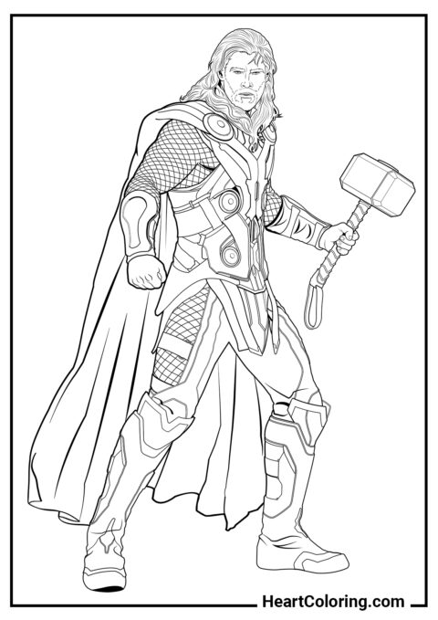 Thor - Dibujos de Vengadores para Colorear