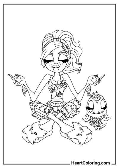 Laguna’s Meditation - Monster High Coloring Pages